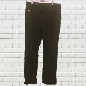 Rock Revival Jeans REVERSE 'R' PATCH FLEUR DE LIS DESIGN 38x32 Black